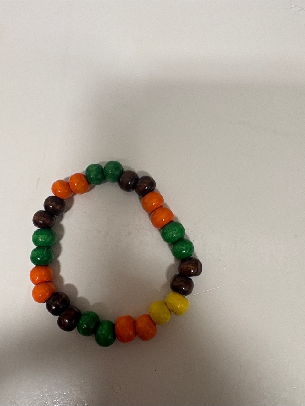 Kids Beaded Stretch Bracelets - Orange & Multi-Color